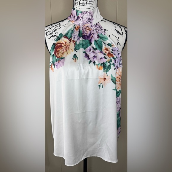 NWT Express Floral Halter Tank Top Womens Size Medium - Picture 9 of 9